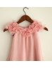 Cap Sleeves Dusty Pink Chiffon Gorgeous Flower Girl Dress